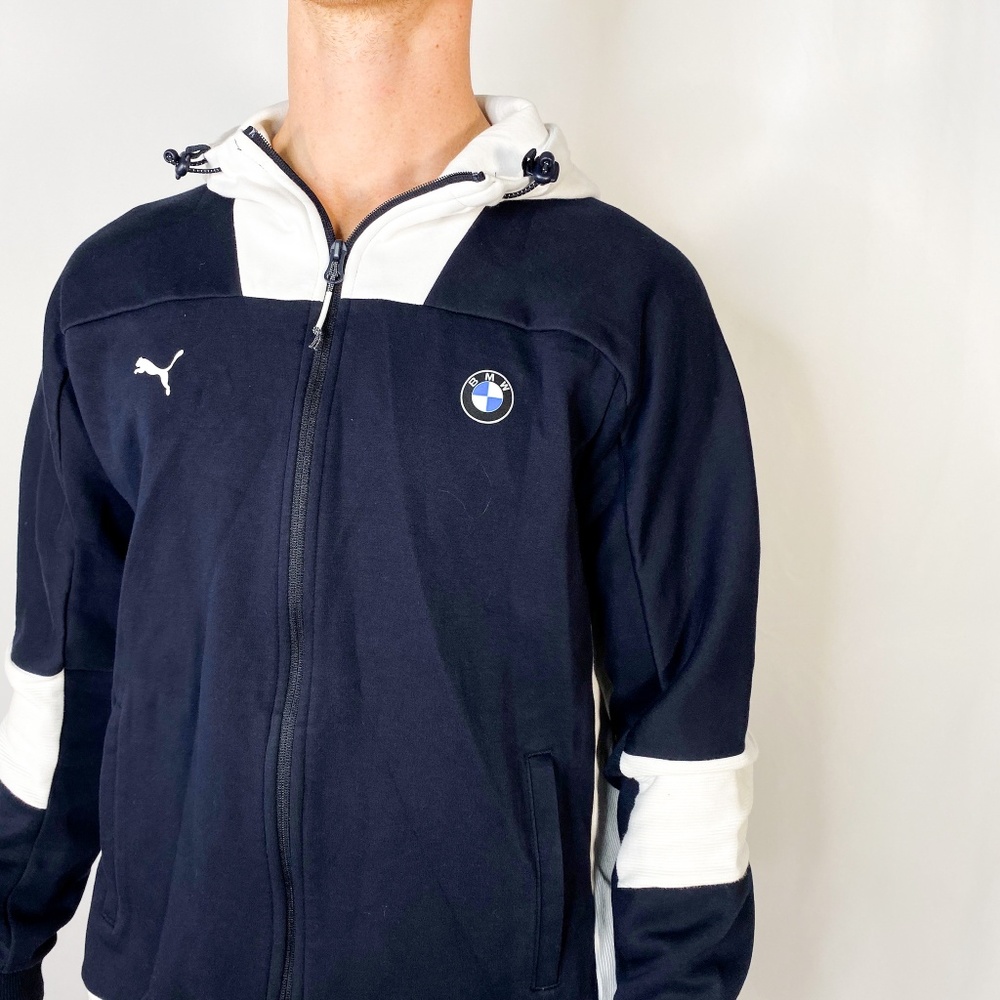 PUMA BMW Motorsport Blue Zipper Hooded Sweater - Picture 6 of 7